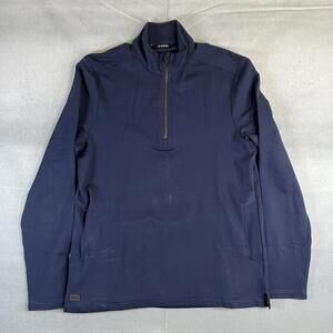 Cuts Clothing 1/4 Zip Sweatshirt Mens Medium Navy Pockets Performance Pullover